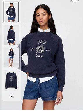 Doen x GAP Navy Crewneck Sweatshirt